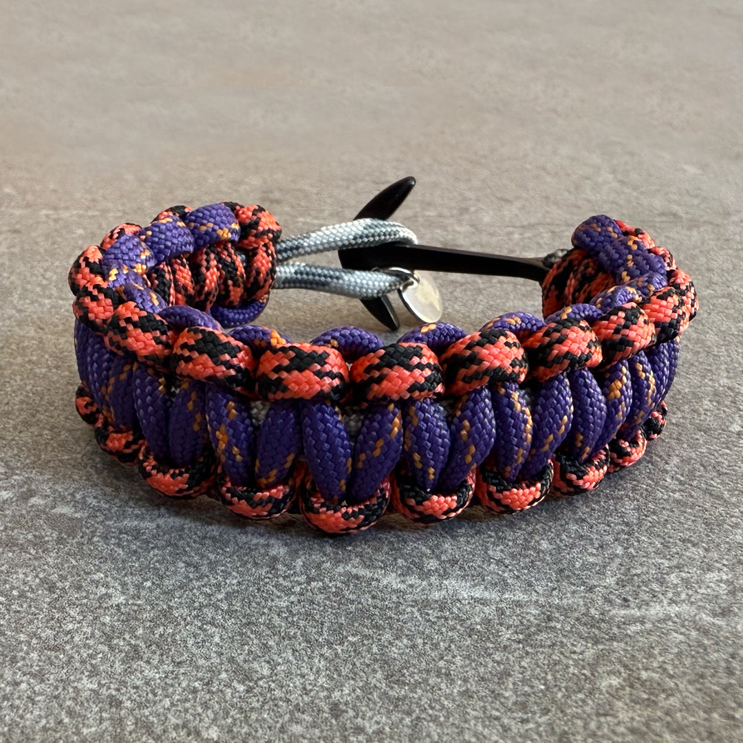 Bermuda Paracord Bracelet — Purple / Orange
