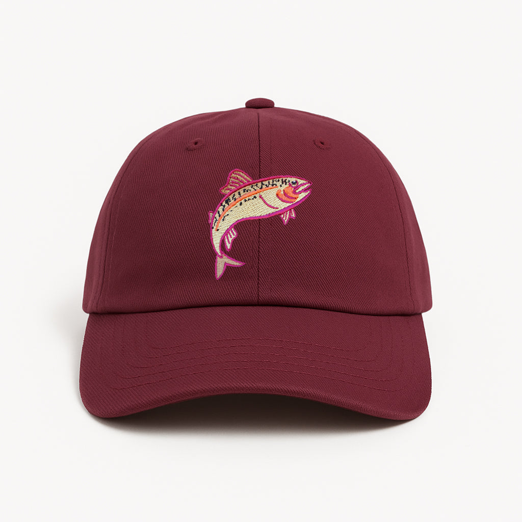 Trout Dad Hat — Burgundy