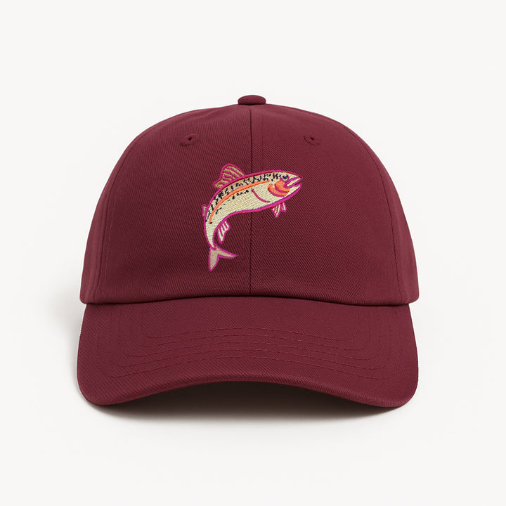 Trout Dad Hat — Burgundy