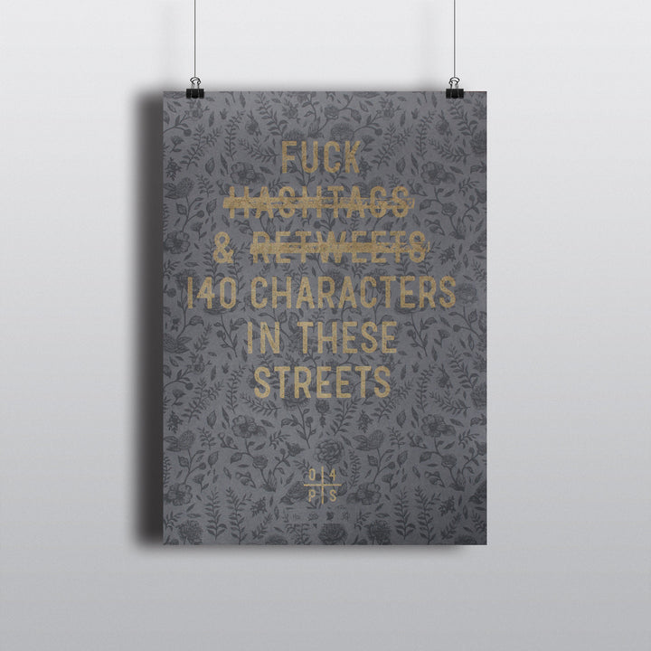 Hashtags &amp; Retweets ( Black Floral - Limited Edition Print )
