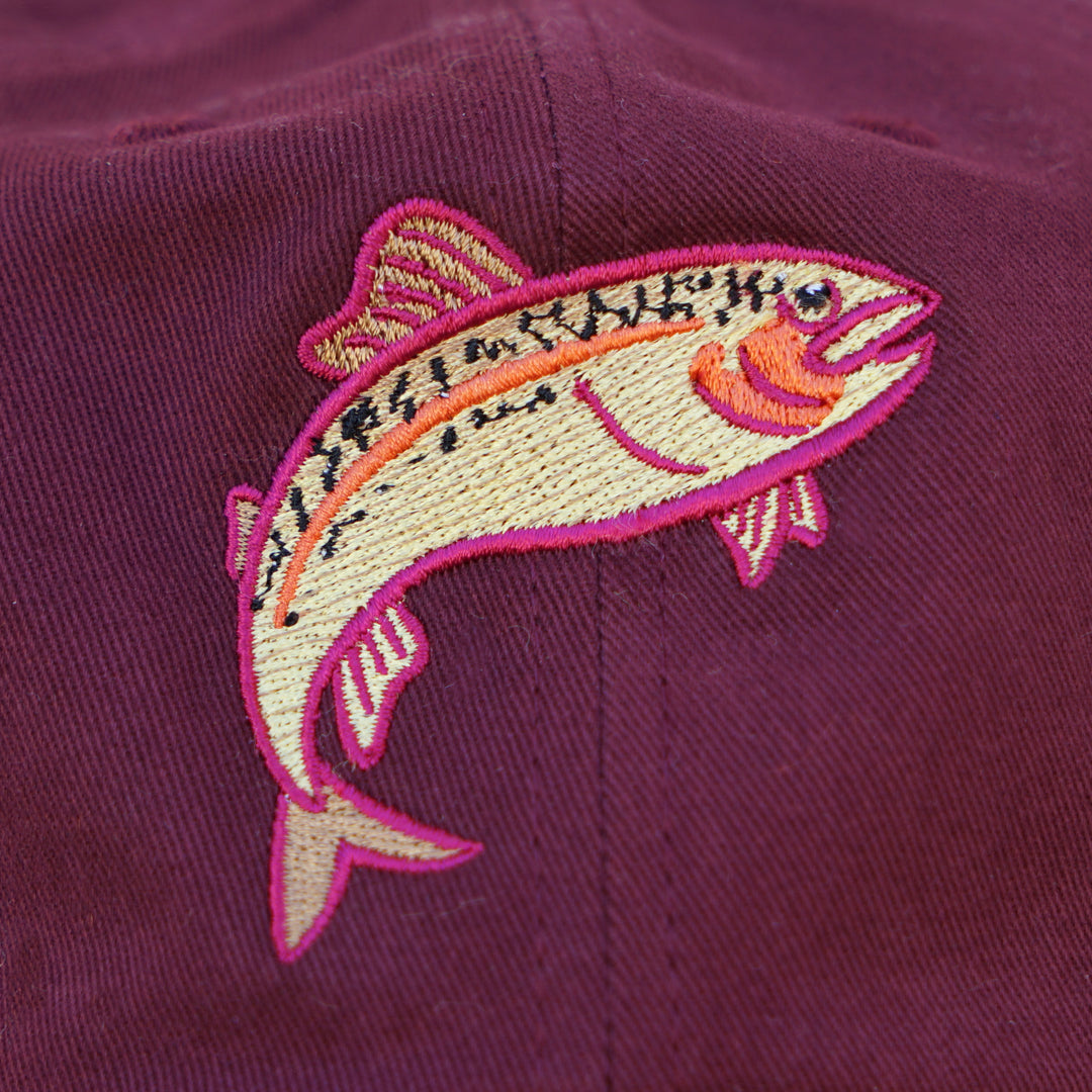Trout Dad Hat — Burgundy
